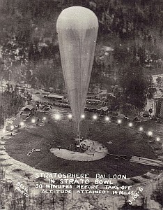 View of the Explorer II balloon fully inflated ready to launch (Collection of the author)