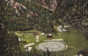 a colorized image of the Stratobowl from an old postcard (Collection of the author)