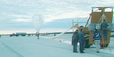 Preparation of a stratospheric balloon from the airport runway in Fort Churchill