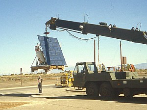 View of the prepartions of the GRAD payload outside the integration building in Holloman AFB (Image Copyright Gunther Eichhorn)