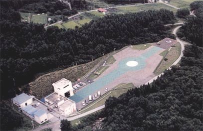 Aerial view of the launch area in Sanriku