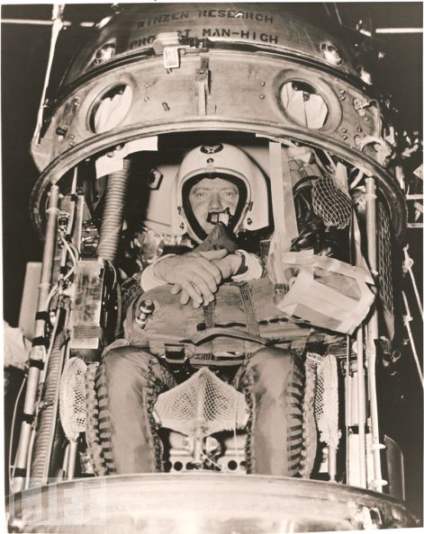 Kittinger in the last moments before the capsule closing