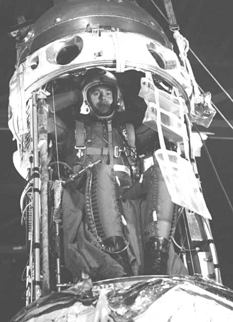 McClure in the last moments before the capsule closing