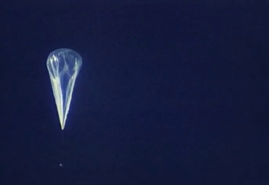 The balloon of EXCELSIOR I ascending (Image: USAF)