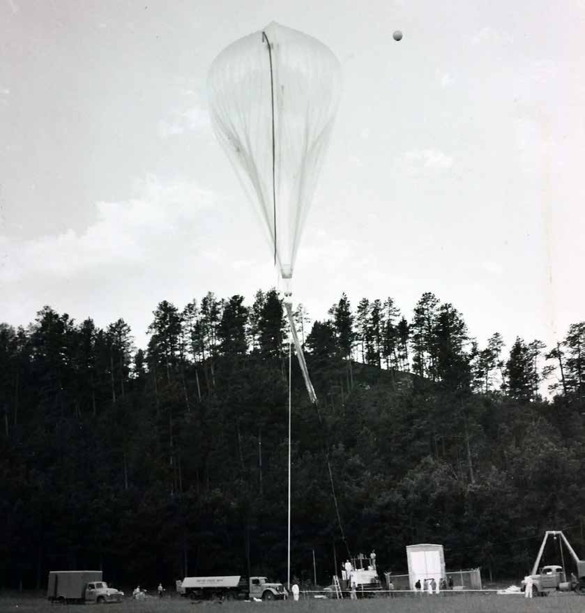 Inlation of the balloon for the mission at the Strato Bowl, near Rapid City, South Dakota.