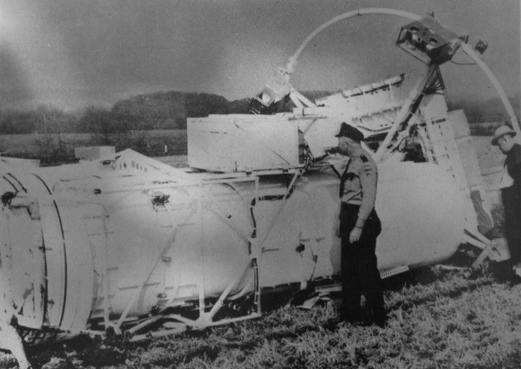 The Stratoscope II system in the landing site at Pulaski, Tennessee after ita 700 miles trip from Texas.