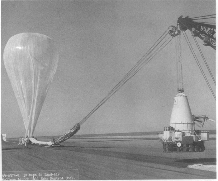 Launching of the APRE gondola from the Holloman Base in New Mexico
