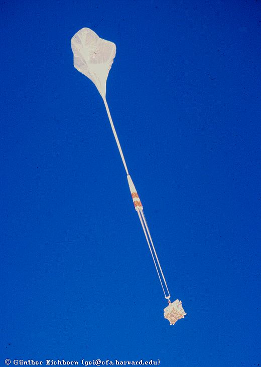 The balloon just after release. At altitude, the balloon has a volume of 11.5 million cubic feet, and can easily hold a 747 and a DC-10 side by side. (Image: Günther Eichhorn)
