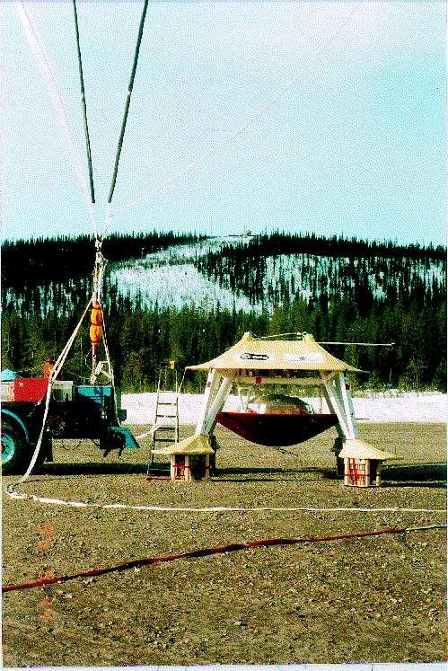 The special shaped gondola constructed to allow the HUYGENS probe separation in flight