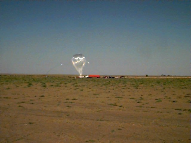 The balloon being inflated. Copyright: NOAA - LACE project
