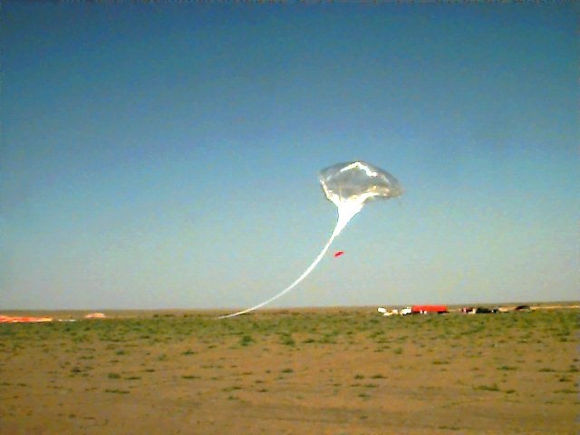 Seconds after the balloon was released from the spool. Copyright: NOAA - LACE project