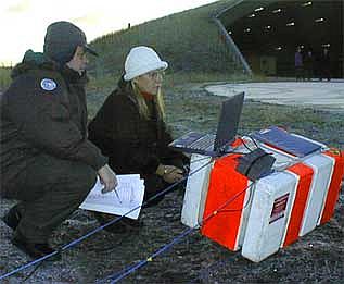 Last minute check in of the SAOZ payload before launch.