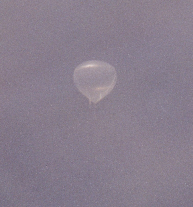 The balloon fully innflated at float altitude