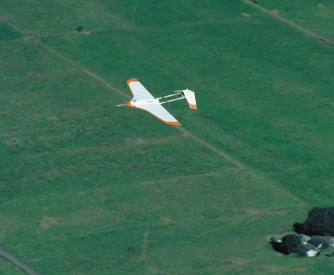 ARES UAV returning to a soft landing back at the launch facility after release from a high altitude balloon
