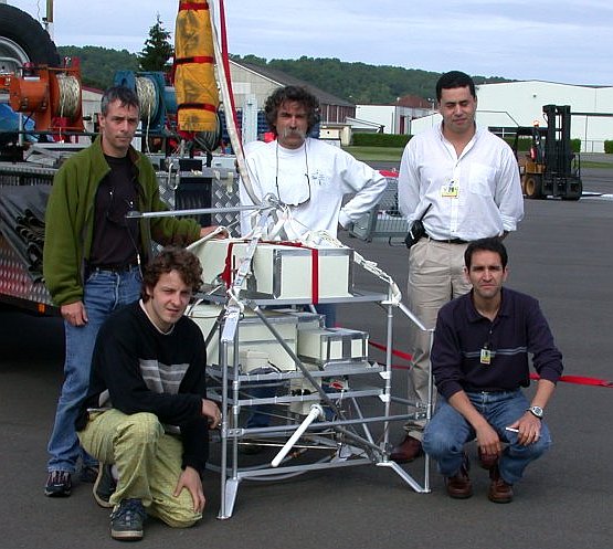 The SDLA team posing before the flight along her 