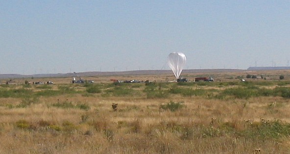 The balloon seconds before to launching. Iamge obtained from outside the base