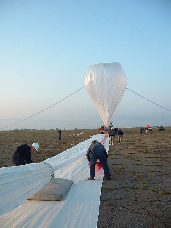 View of the flight line and the balloon fully inflated