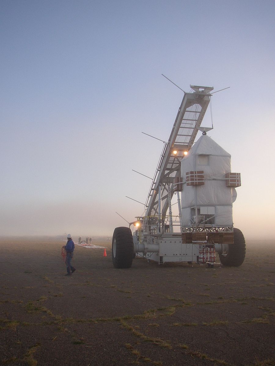 Pre-launch preparations in the middle of a fog bank