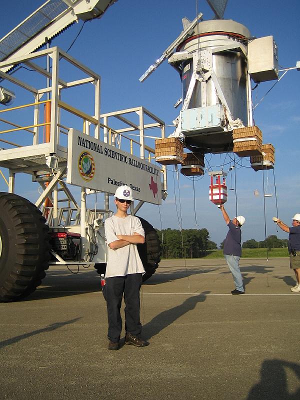 View of the instrument in his new configuration while is hanged by the Tiny Tim launch vehicle