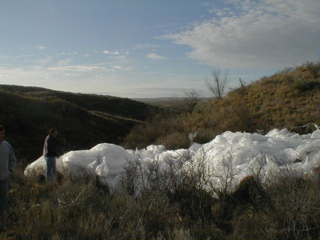 The balloon carcass. It was recovered to study the nature of the failure. (Image: Mike Smith)