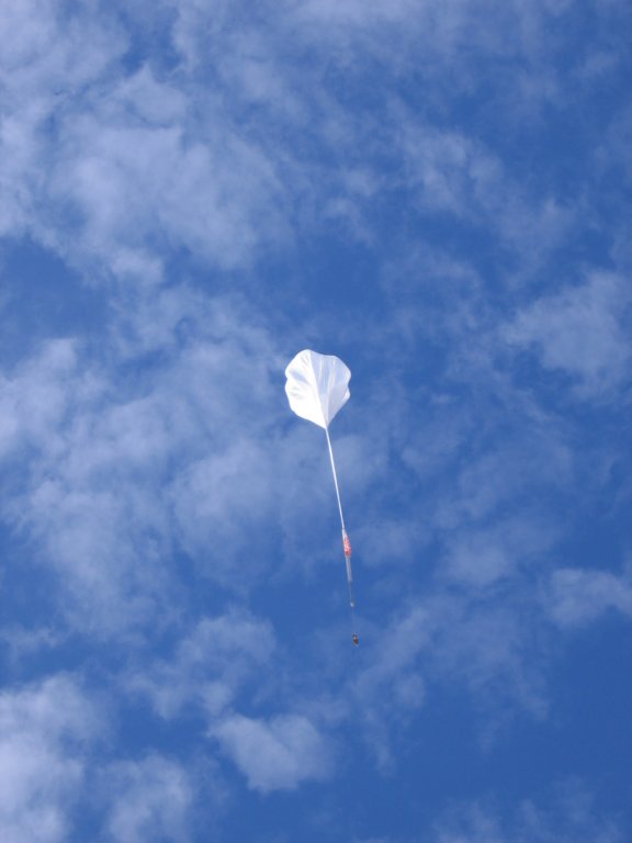 The balloon ascending