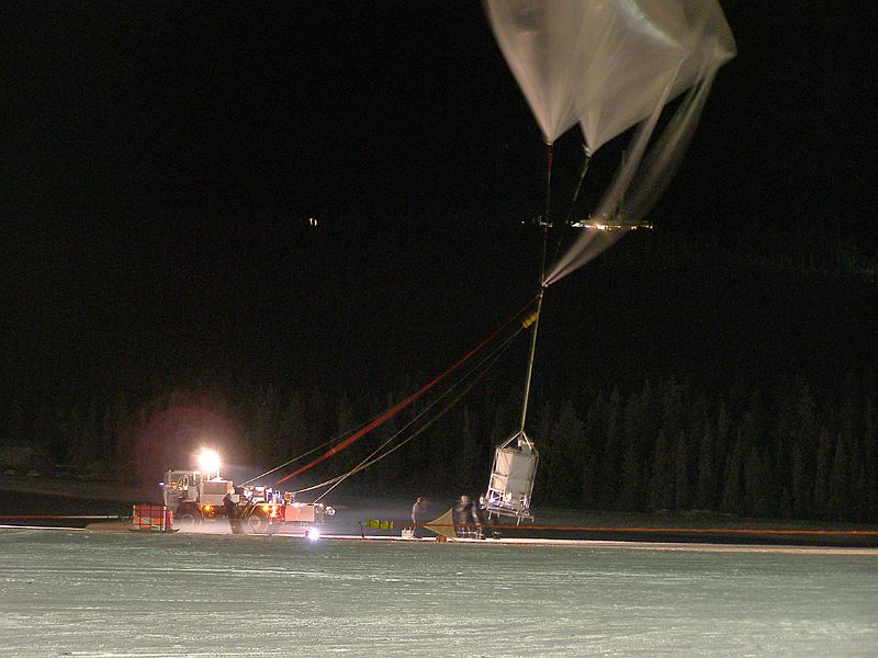 The instrument being lifted by the auxiliary balloon