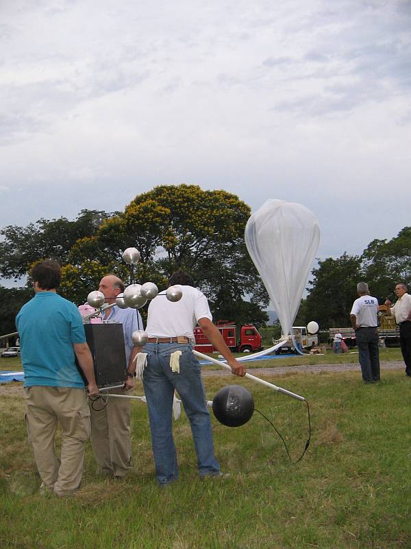 View of the launch field seconds before the balloon release