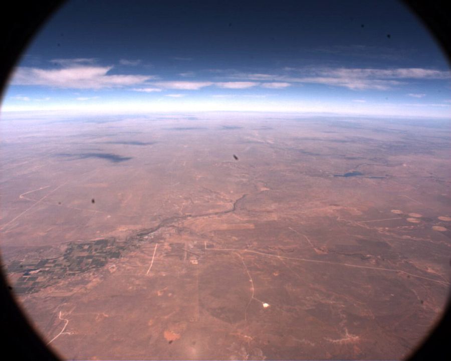 Impressive image of Fort Sumner taken at 15:09 UTC from an altitude of 27.605 ft. (Image Courtesy: Steve Horan)