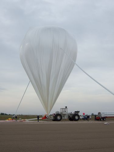 The balloon for the CREST mission near being full inflated (Image Courtesy: Eric Bellm)