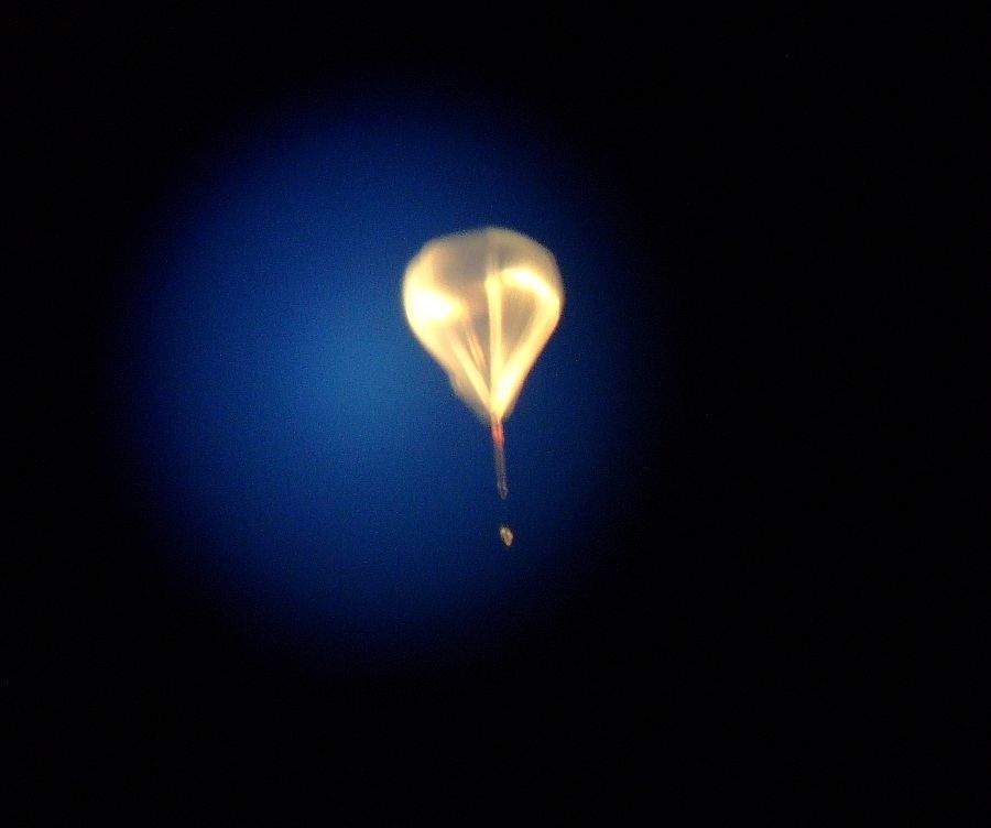Impressive image of the HASP balloon over Arizona obtained by a member of the East Valley Astronomy Club using a Meade LX 200 telescope (Image: Claude Haynes)