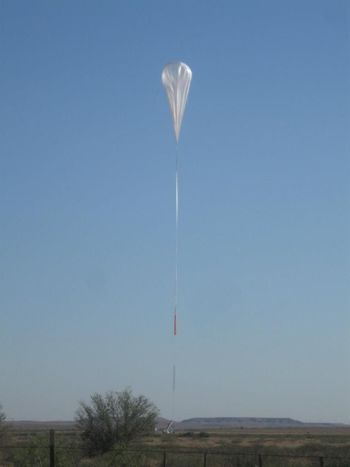 The balloon in the first part of the ascent (Picture: Ross Hays)