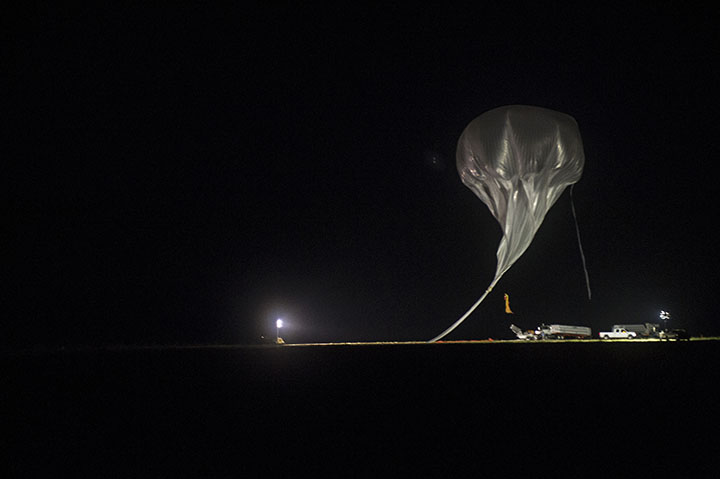 The HEROES balloon has just been released. This happens just prior to the gondola release. (Image Credit: NASA Marshall Space Flight Center/Emmet Given)