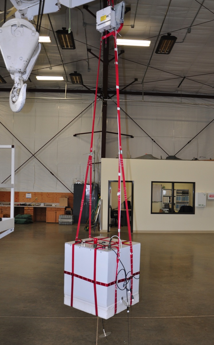 The payload hanging from the launch vehicle