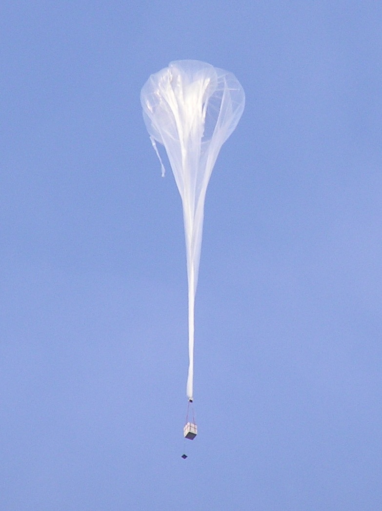 The balloon ascending above Tillamook