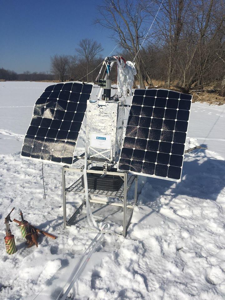 The thunderhead payload that was found by two Waupaca County sheriff's deputies patrolling the Wolf River on snowmobiles