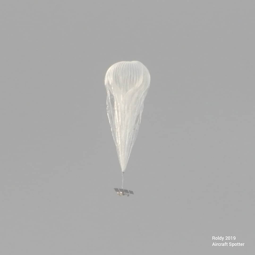 The balloon just after released from Jose Aponte de la Torre Airport (Image: Jose L. Roldan https://www.instagram.com/ceibaprspotter_roldy64/ )