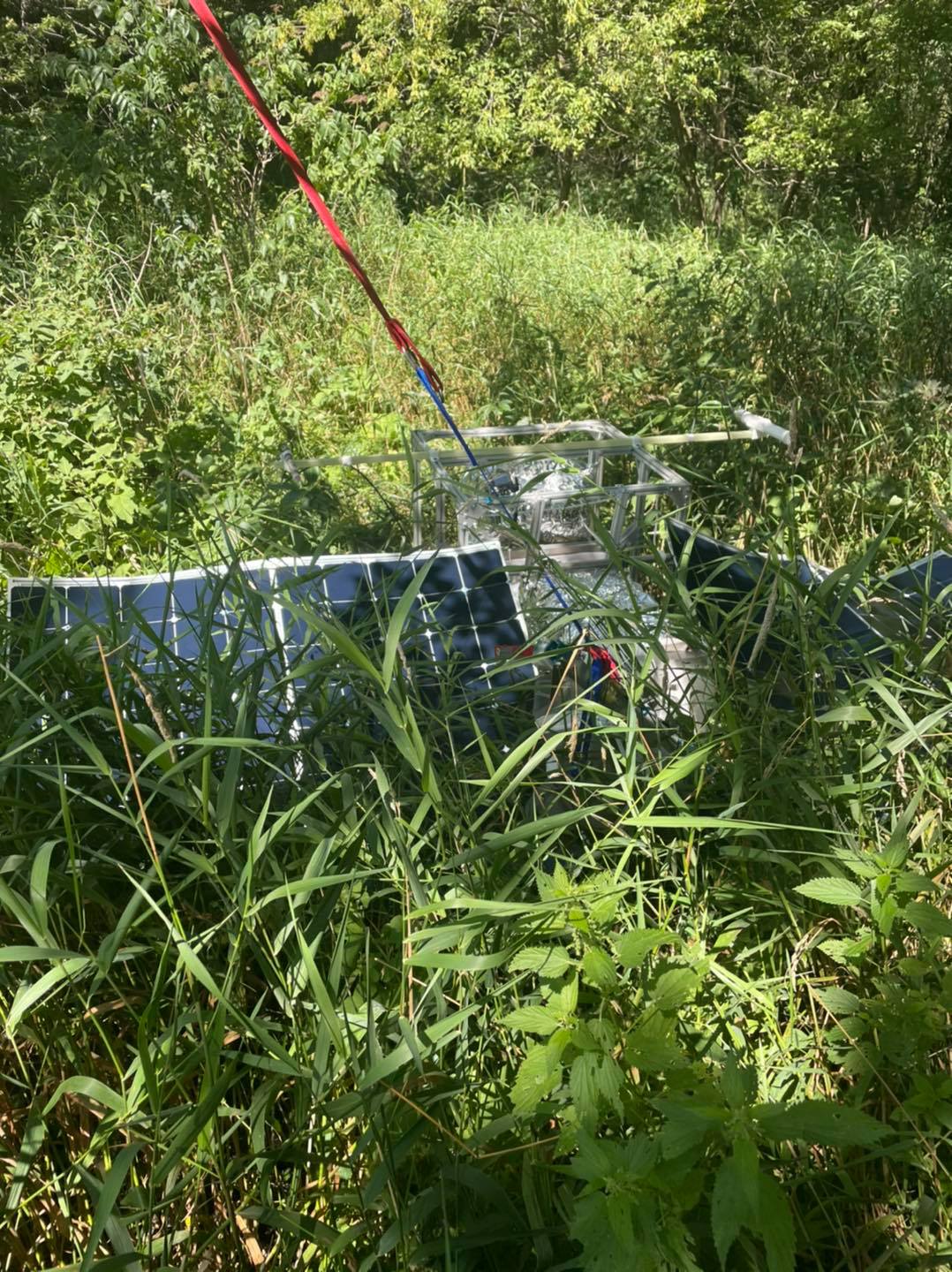The payload resting in the grass (Picture: Oak Grove Farm Shelters)