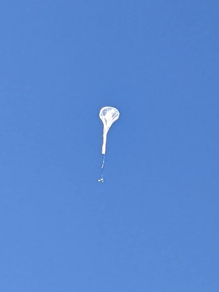 The balloon just released (Image: Peggy Ollerhead)