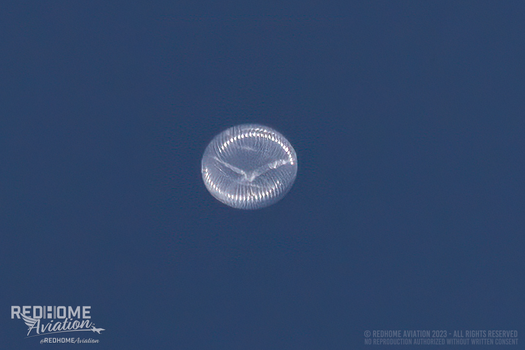Image of the balloon over the Oklahoma City metro area taken by Red Home Aviation