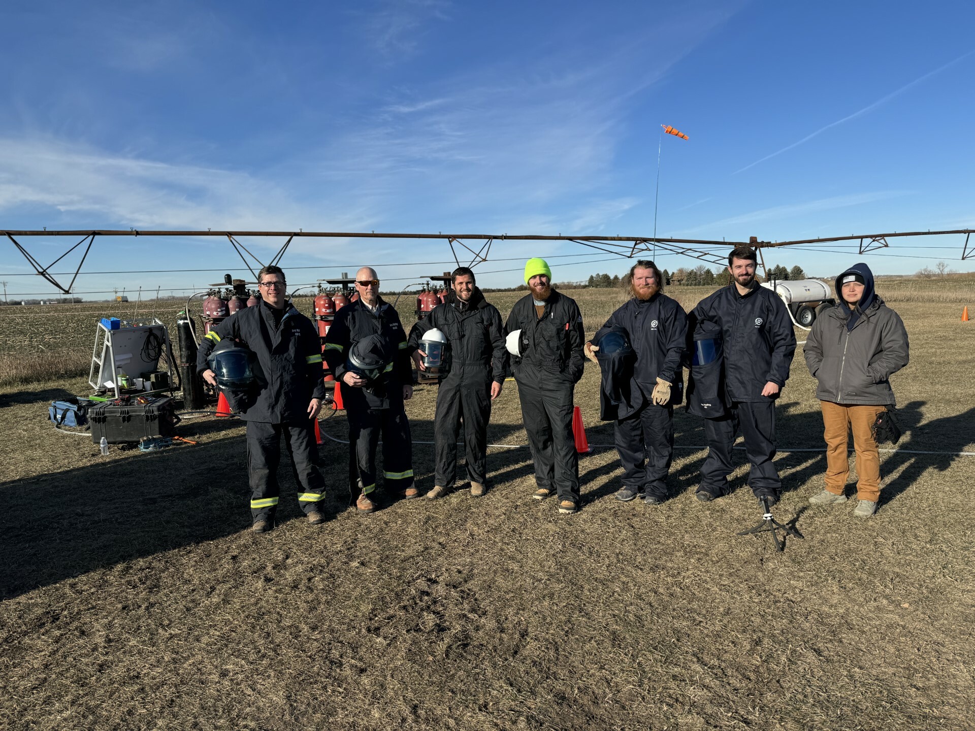The team in charge of the launch of the balloon and safety measures. (Image: Aerostar)