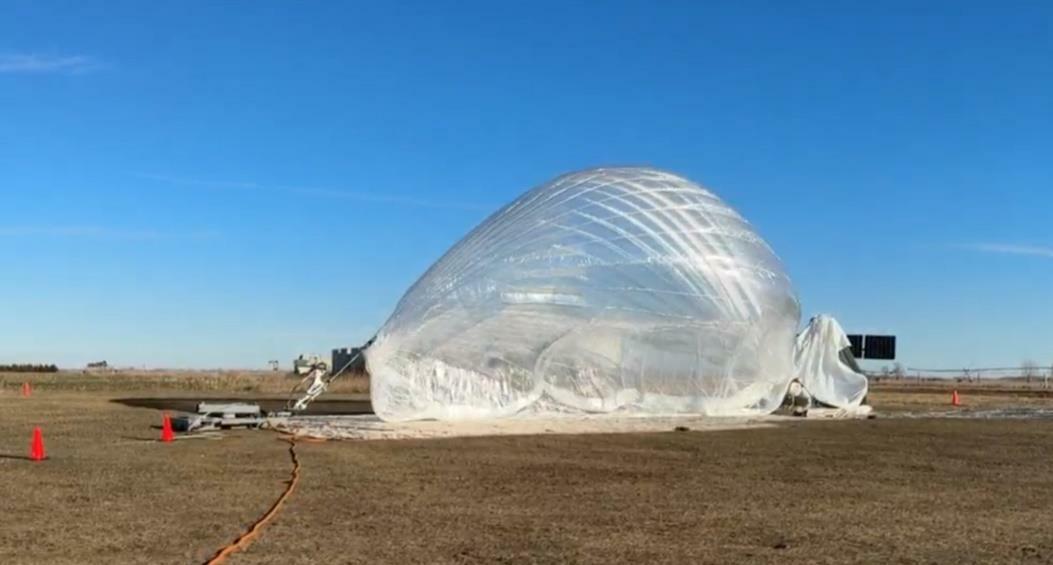 The balloon being inflated (Image: Aerostar)