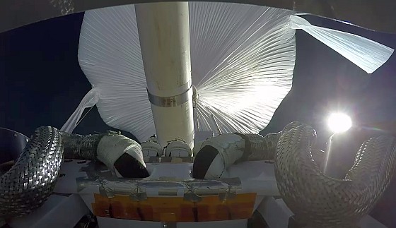 View of the STARLINER separation from the balloon taken by an up-looking camera (Image: Boeing)
